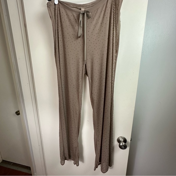 SKIMS Desert Brown/TanMesh Sparkling Rhinestones Drawstring Coverup Pants NWT 3X - Picture 5 of 16